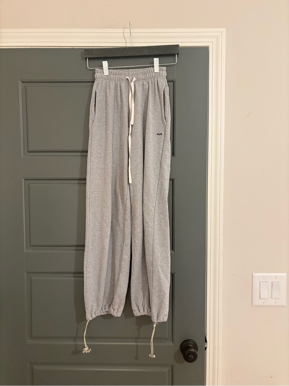 Year of Ours Heather Gray Wide Leg Drawstring Sweatpants Fits XS